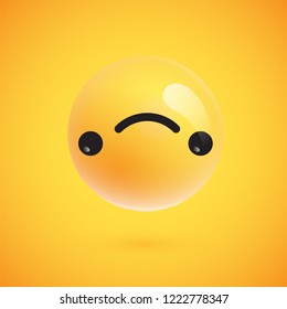 Cute high-detailed yellow emoticon for web, vector illustration