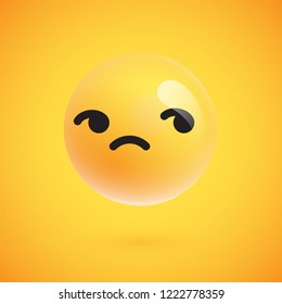 Cute high-detailed yellow emoticon for web, vector illustration