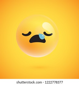 Cute high-detailed yellow emoticon for web, vector illustration
