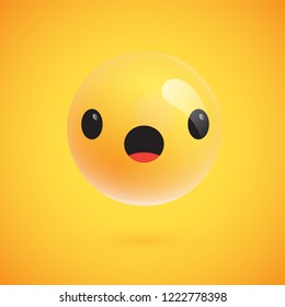 Cute high-detailed yellow emoticon for web, vector illustration