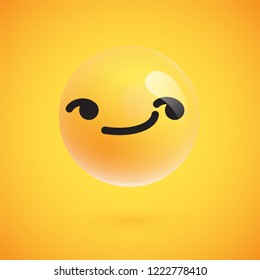 Cute high-detailed yellow emoticon for web, vector illustration