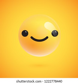 Cute high-detailed yellow emoticon for web, vector illustration