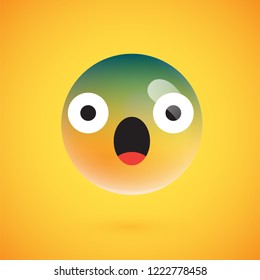 Cute high-detailed yellow emoticon for web, vector illustration