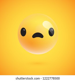 Cute high-detailed yellow emoticon for web, vector illustration