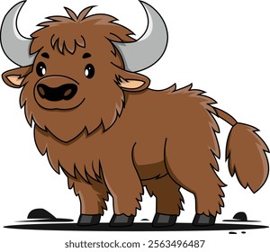 Cute Highlander cow vector illustration