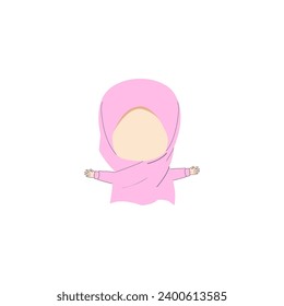 cute hijab female expression vector people