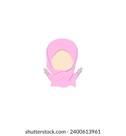 süße Hijab-weibliche Expression, Vektorweibchen