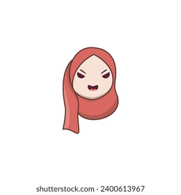 cute hijab female expression vector female