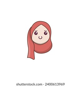 vector de expresión femenina hijab lindo