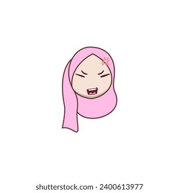 vector de expresión femenina hijab lindo