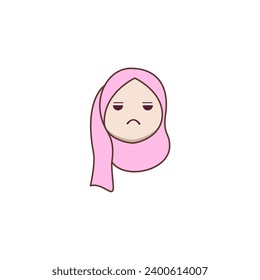 vector de expresión femenina hijab lindo