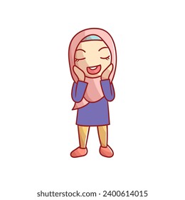 cute hijab female expression vector female