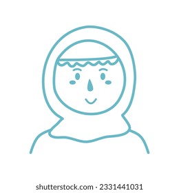 cute hijab girl character illustration