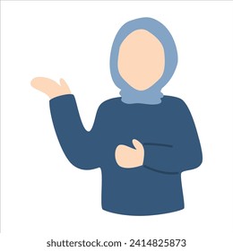 cute hijab girl character illustration