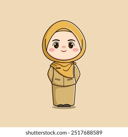 bonitinho professor de hijab personagem ver2