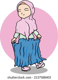 Cute Hijaber pose Vectror Illustration