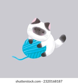 cute Himalayan cat vector illustration 