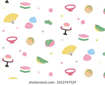 Cute Hinamatsuri Motif Mustergrafik