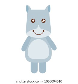 cute hippo animal icon