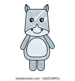 cute hippo animal icon