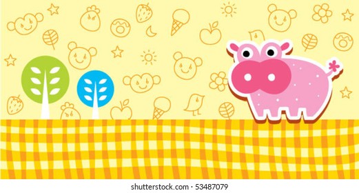 cute hippo bookmark