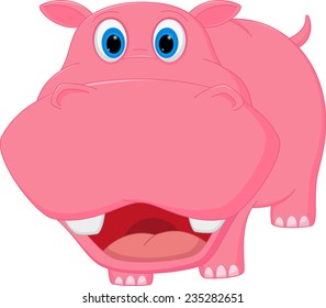 Cute hippo cartoon 