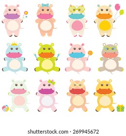 Cute hippo cartoon