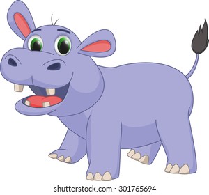 cute hippo cartoon