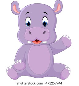 Cute hippo cartoon