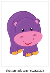 Cute hippo cartoon