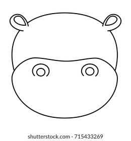 cute hippo character icon
