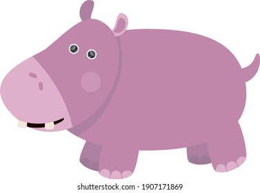 cute hippo childrens illustration drawing for books magazines learning cards africa animals