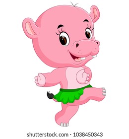 cute hippo dancing