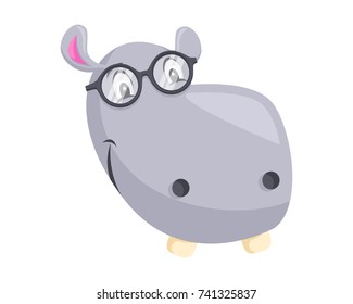 Cute Hippo Face Emoticon Emoji Expression Illustration - Geek