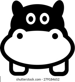 Cute hippo head