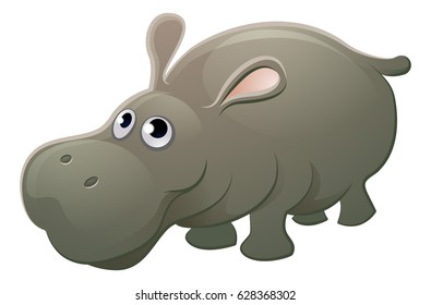 A cute hippo hippopotamus animal cartoon character mascot