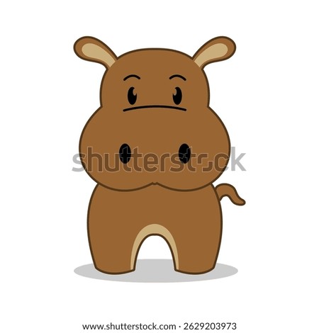 Cute hippo illustration design vector