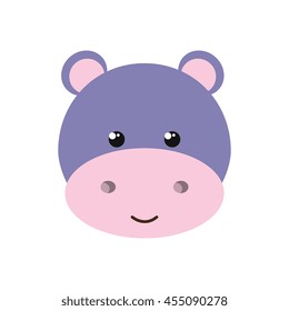 cute hippo isolated icon design, vector illustration  graphic 