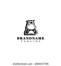 cute hippo logo template icon modern vector