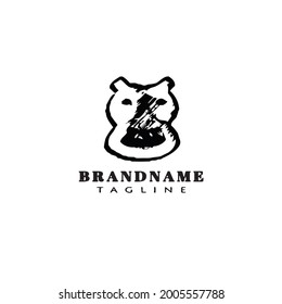 icono de la plantilla del logotipo de hippo lindo ilustración vectorial moderna