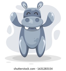 CUTE HIPPO MASCOT CARTOON VECTOR