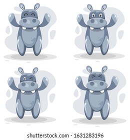 CUTE HIPPO MASCOT CARTOON VECTOR