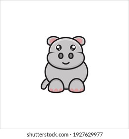 cute hippo mascot design vector eps 10 on white background