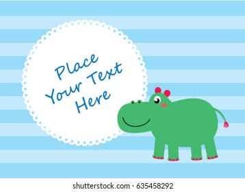 cute hippo message card