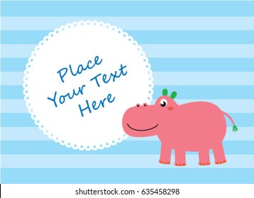 cute hippo message card