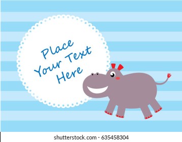cute hippo message card