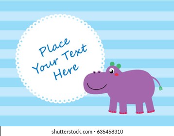 cute hippo message card