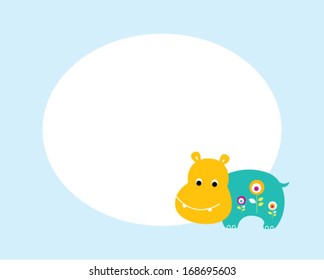 cute hippo message tag