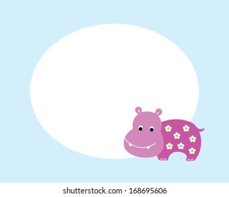 cute hippo message tag