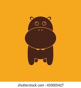 Cute hippo silhouette